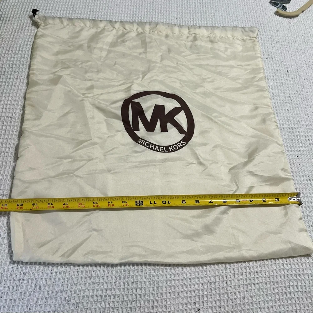 XL Michael Kors Purse Dustbag Draw String Bag‎ Cream & Brown Purse Protector